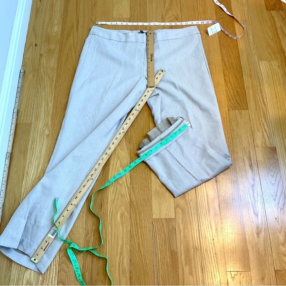Larry Levine Pants Wide Leg High Rise Herringbone Cream Tan Plus NWT (18) - Picture 6 of 7